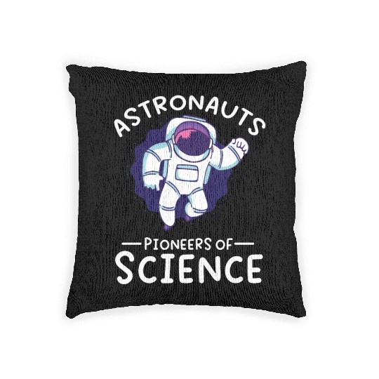 Astronauts pioneers of science spaceman space Woven Pillows