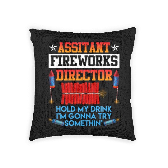 Independence Day Assistant Fireworks Director USA Woven Pillows
