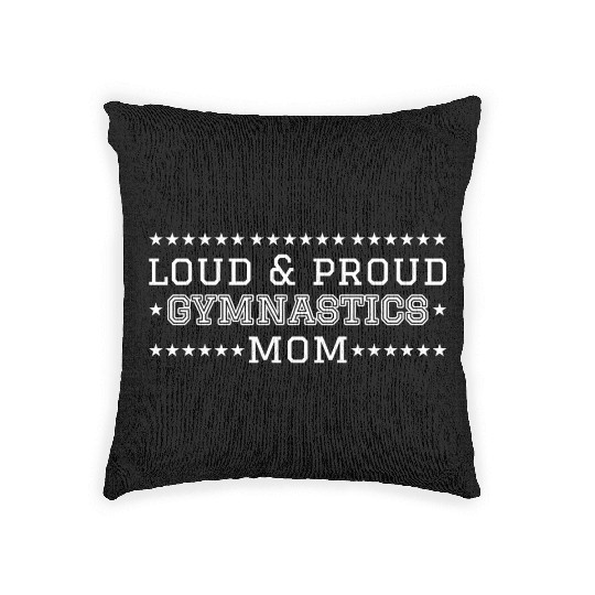 Loud Proud Gymnastics Mom aesthetic retro Woven Pillows