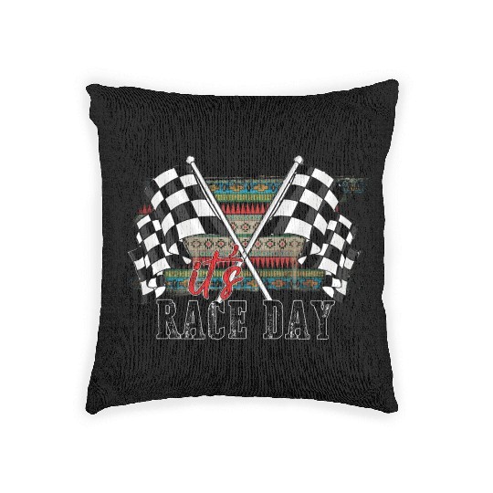 Its Race Day Woven Pillows
