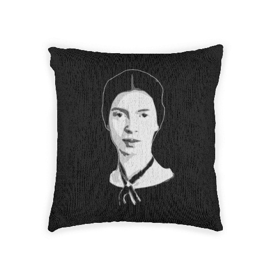 Emily Dickinson Black and White Woven Pillows
