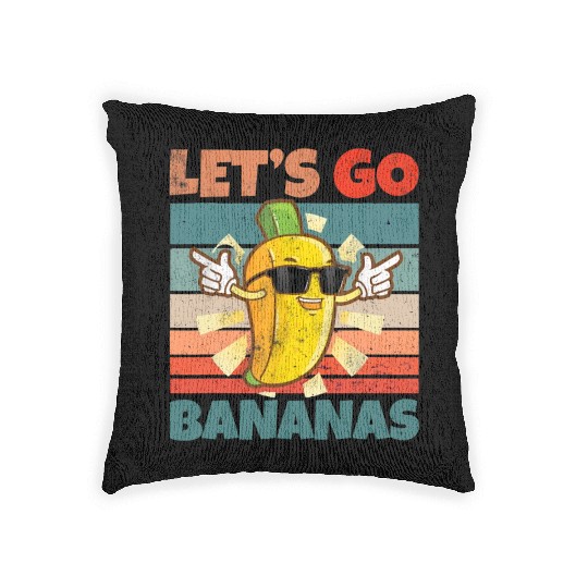 Vintage Funny Banana Meme Let Us Go Banana Bananas Woven Pillows