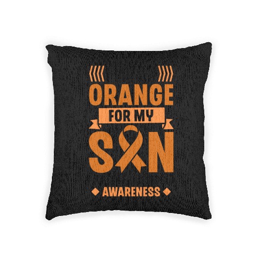 I Wear Orange For My Son Multiples Sclerosis MS Woven Pillows