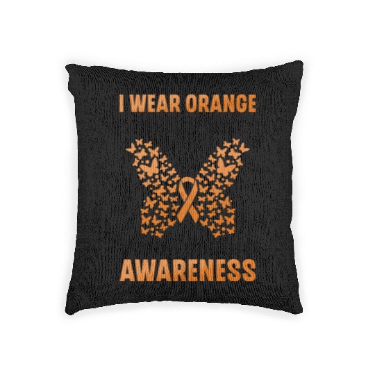 I Wear Orange For My Son Multiples Sclerosis MS Woven Pillows