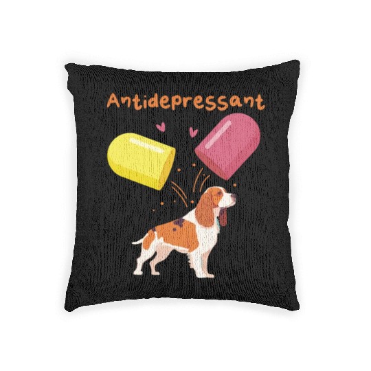 Antidepressant, Cavalier King Charles Spaniel Woven Pillows
