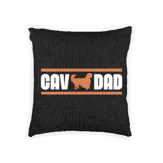 Cav Dad, Cavalier King Charles Spaniel Dad Woven Pillows