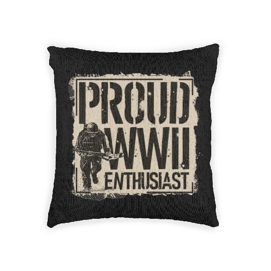Proud WW2 Enthusiast Woven Pillows