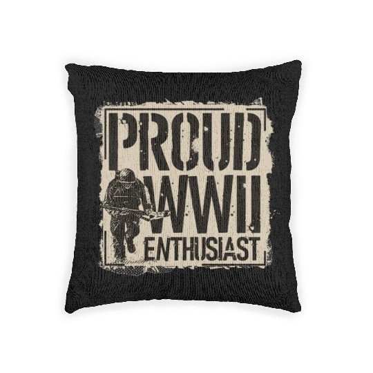 Proud WW2 Enthusiast Woven Pillows