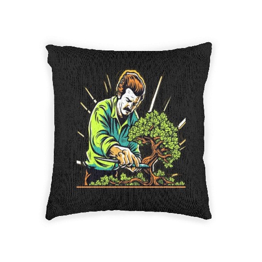 Bonsai Japanese Tree Gardening Gardener Pruning Woven Pillows