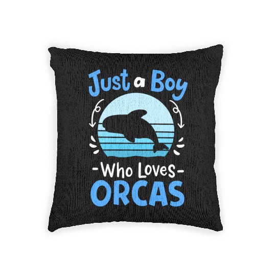 Orcas Whales Orca Lover Retro Woven Pillows