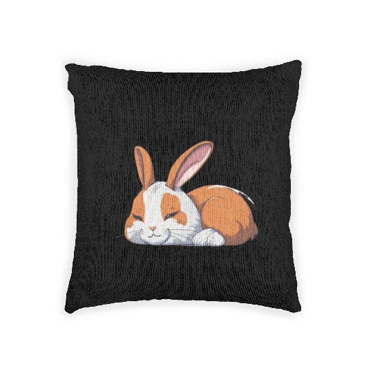 Lonely rabbit Woven Pillows