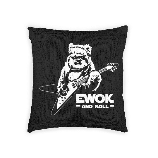 New Ewok And Roll Guitar Funny Woven Pillows