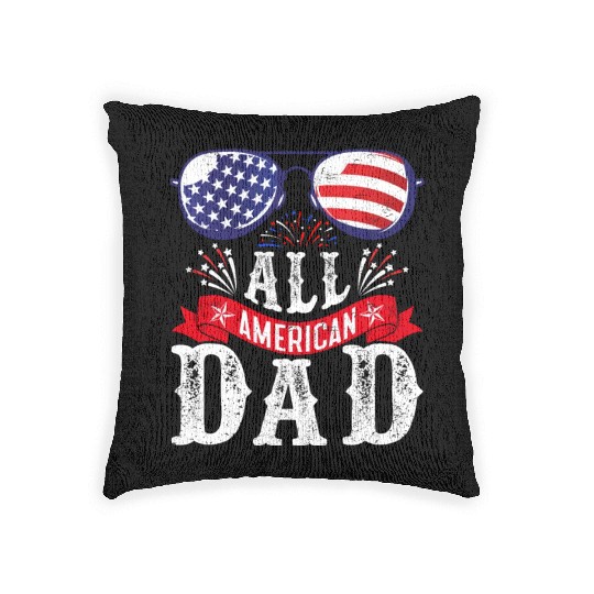 All American Dad America Pride US Patriot Woven Pillows