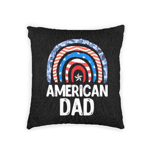 All American Dad Independence Day Party USA Father Woven Pillows