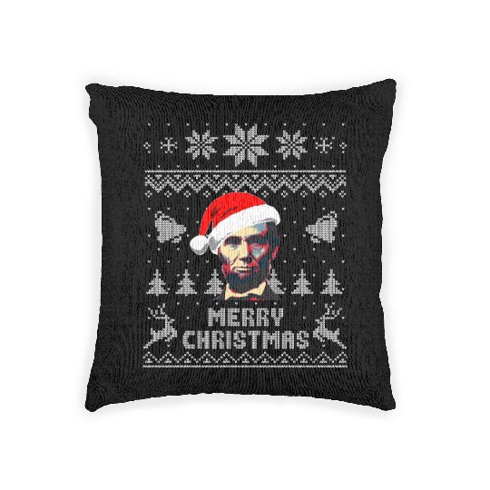 Abraham Lincoln Merry Christmas Woven Pillows