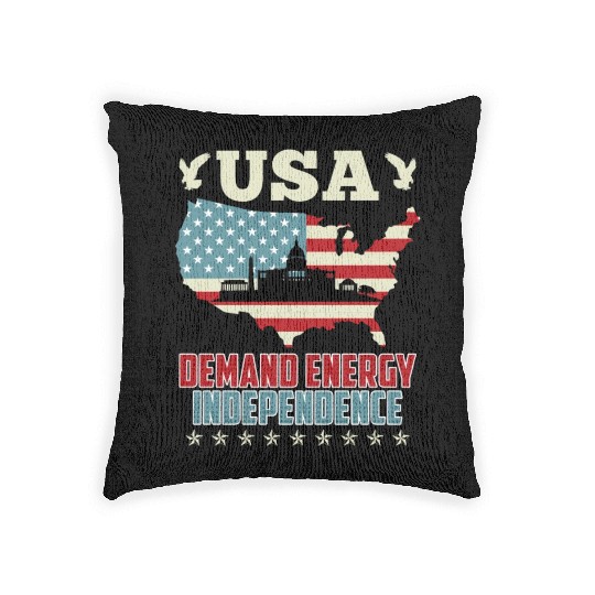 Independence Day Demand Energy Independence USA Woven Pillows