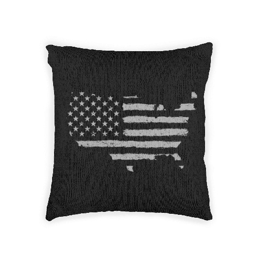 HAND PAINTED US FLAG Woven Pillows