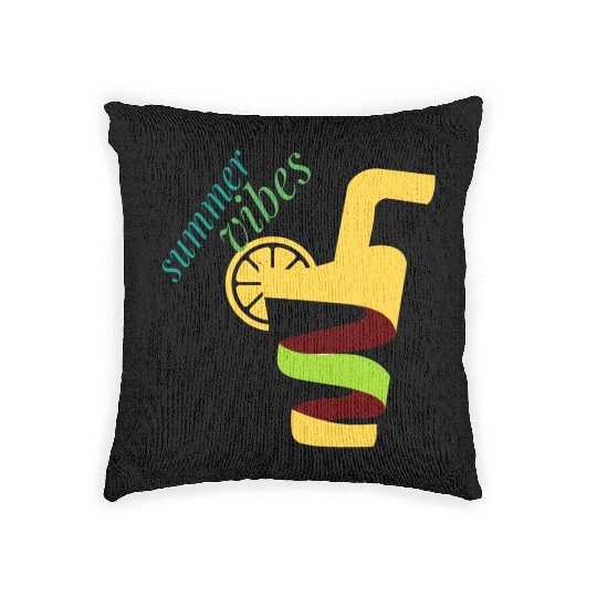 Cool lemon drink summer design Woven Pillows