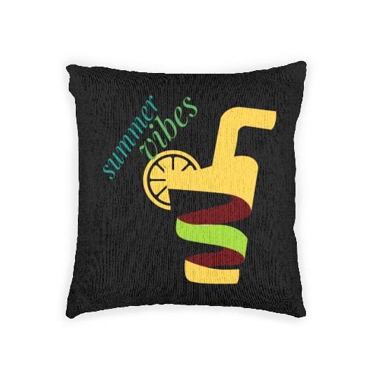 Cool lemon drink summer design Woven Pillows