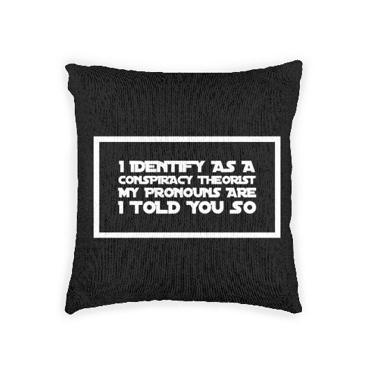 Conspiracy pronouns Woven Pillows
