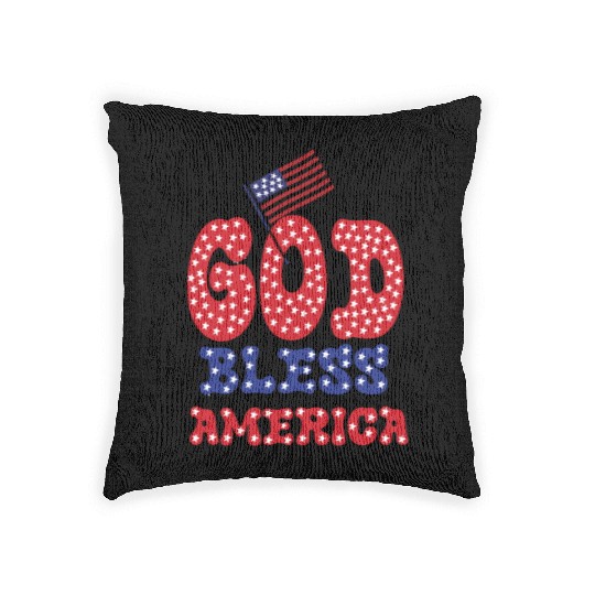 PATRIOTIC DAY GOD BLESS AMERICA Woven Pillows