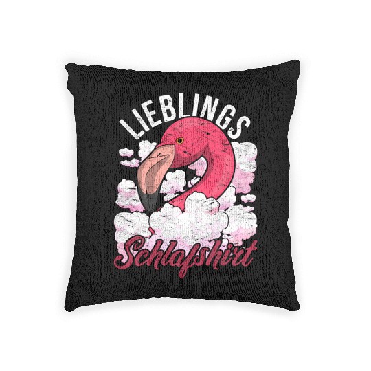 Night owl flamingo gift favorite sleep Woven Pillows