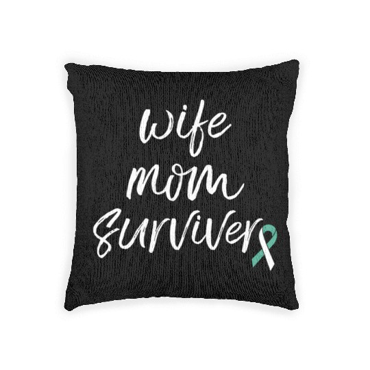 Cervical Cancer Awareness Products Ribbon Survivor Woven Pillows