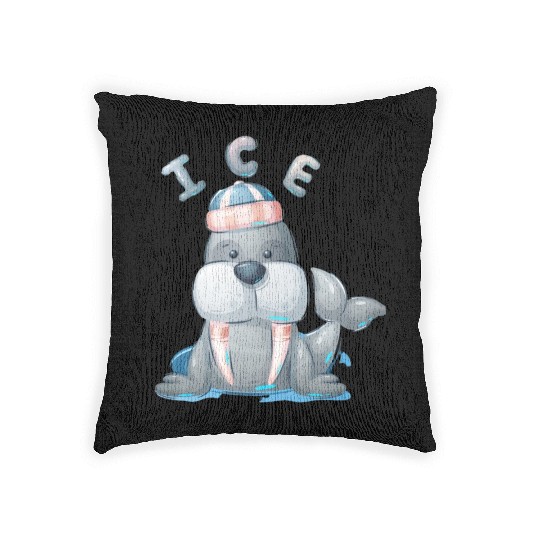 Snow seal Woven Pillows