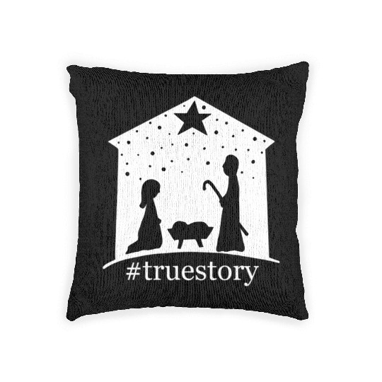 Truestory Birth Jesus True Bible Story Bethlehem Woven Pillows