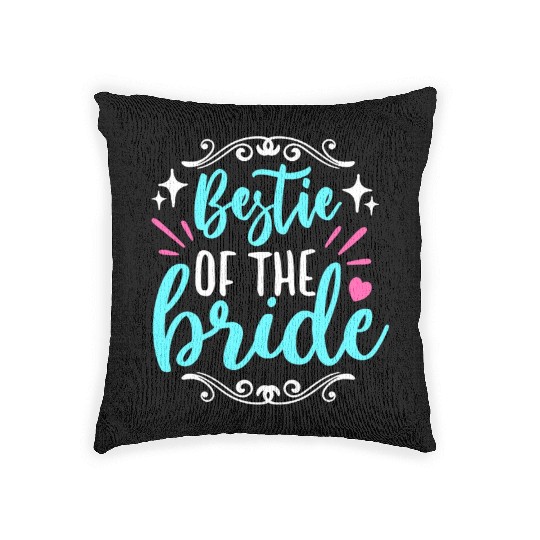 Maid Of Honor Bestie Of The Bride Wedding Bridal Woven Pillows