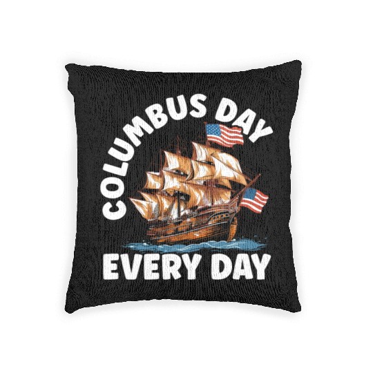 Christopher Columbus Italian American Columbus Day Woven Pillows