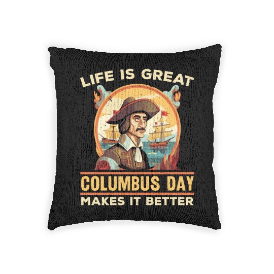 Christopher Columbus Italian American Columbus Day Woven Pillows