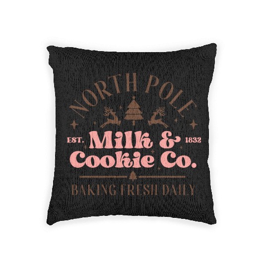 North Pole Milk Cookie Co tumblr green Woven Pillows