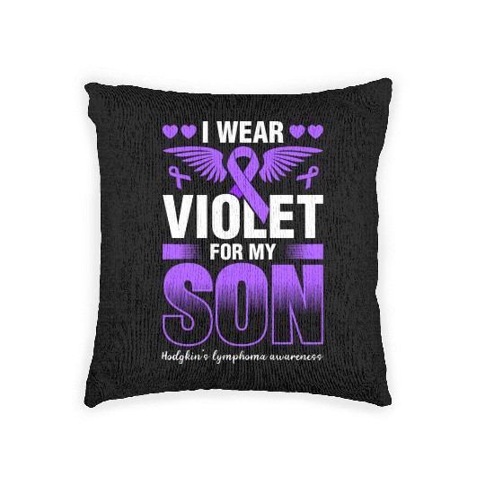 I Wear Violet For My Son Hodgkins Lymphoma Woven Pillows