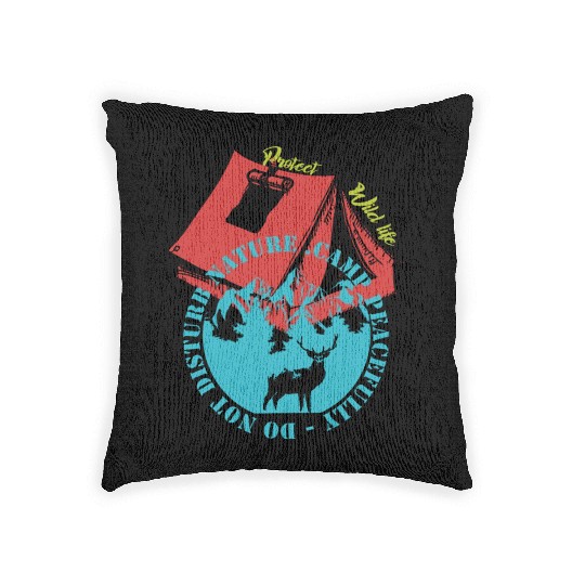 Camp Peacefully Do Not Disturb Nature Woven Pillows
