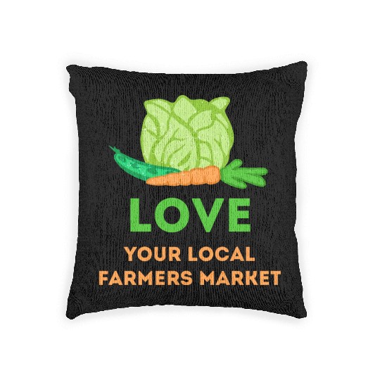 Love Your Local Farmers Market Woven Pillows
