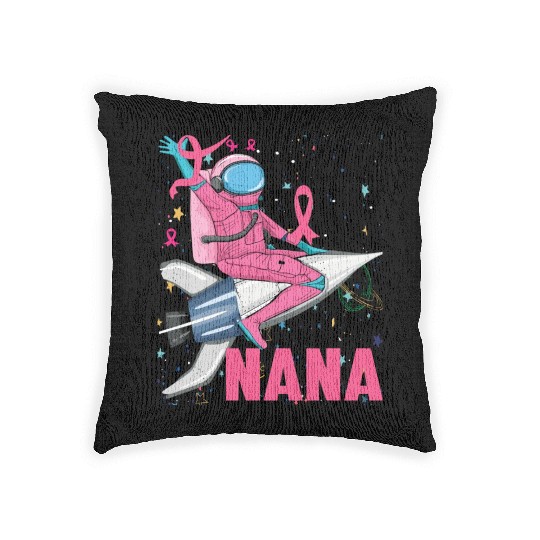 I Wear Pink For My Nana Breast Cancer Awareness Woven Pillows