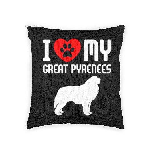 I Love My Great Pyrenees Woven Pillows