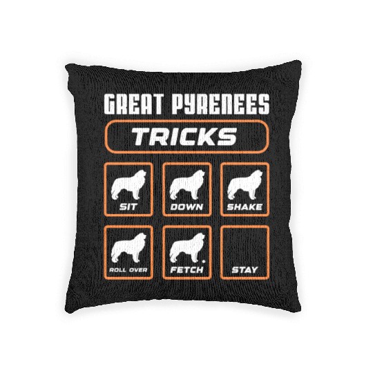 Great Pyrenees Tricks Woven Pillows