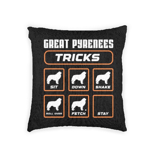 Great Pyrenees Tricks Woven Pillows