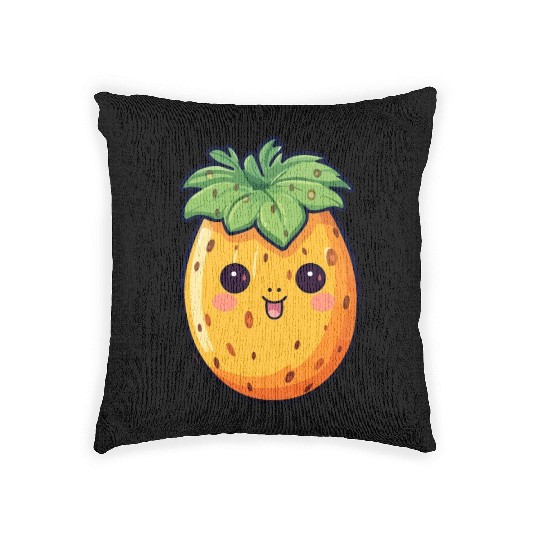 Papaya kawaii Woven Pillows