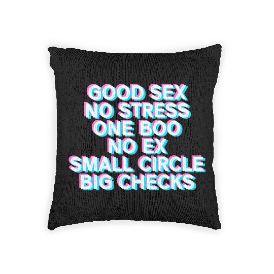 No Stress One Boo No Ex Back Print Rap Saying Woven Pillows