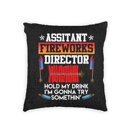Independence Day Assistant Fireworks Director USA Woven Pillows