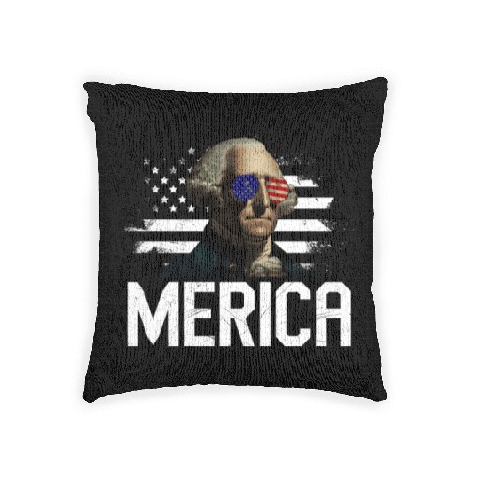 Merica George Washington Independence Day Woven Pillows
