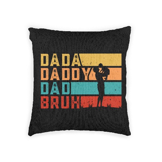 Dada Daddy Dad Bruh Fathers Day Vintage Funny Woven Pillows