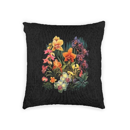 Orchids Flowers Garden Blossom Orchid Lover Woven Pillows