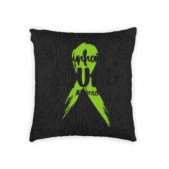 Support Squad Mental Health Awareness Lime Green Woven Pillows