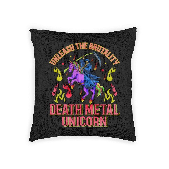 Goth Rock Satan Girl Woman Festivals Death Metal Woven Pillows