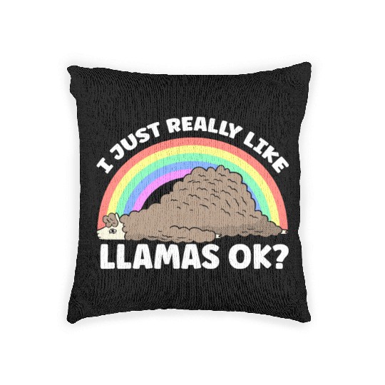 I Just Really Like Llamas Ok Llama Animal Cute Woven Pillows
