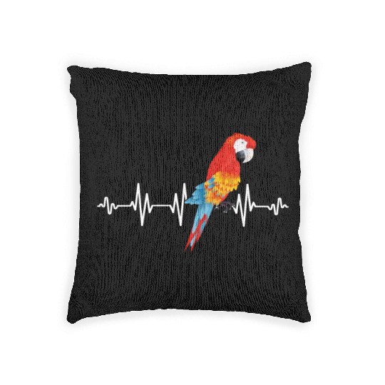 Macaw Heart Beat Parrot lover Macaws Parrots Woven Pillows